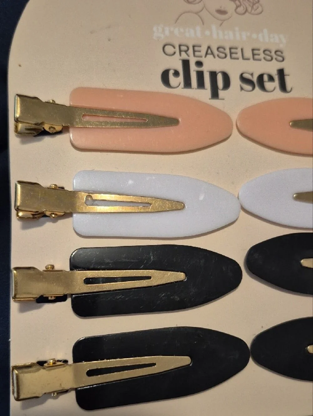 NWT Great Hair Day Creaseless Hair Clip 8-Piece Set